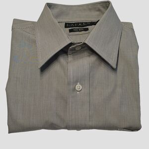 👔 Ralph Lauren Green Label Shirt Gray Stripe 16½ 32/33 100% Cotton